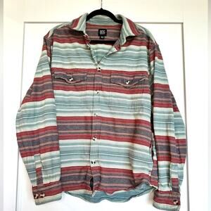 BDG Urban Outfitters Striped Heavy Weight Button Front Shirt Jacket Size Medium